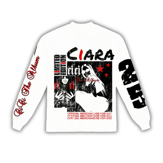 White long-sleeve shirt with limited edition CIARA design